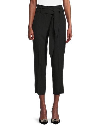 DKNY Solid High Waist Trousers - Black