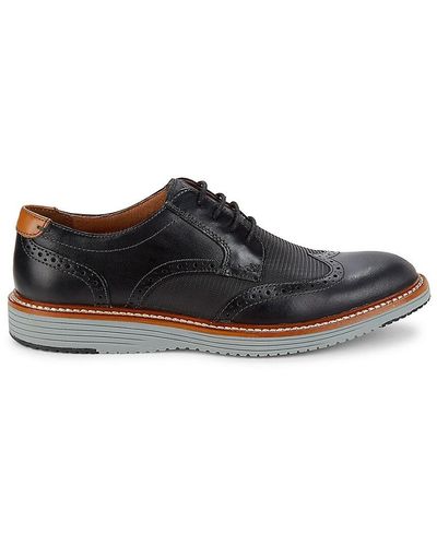Johnston & Murphy Hodges Wing Leather Brogues - Black