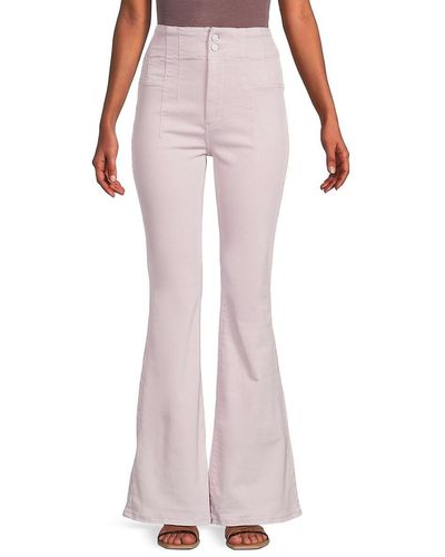 Free People Jayde High Rise Flared Jeans - Pink
