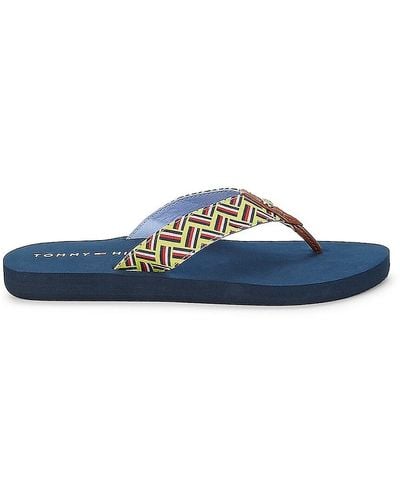 Tommy Hilfiger Casry Printed Thong Sandals - Yellow
