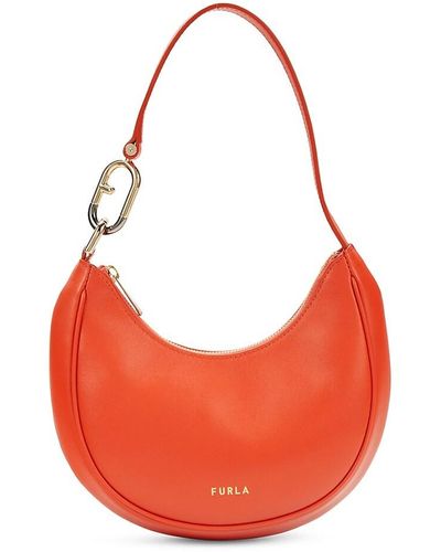 Furla Leather Hobo Bag - Orange