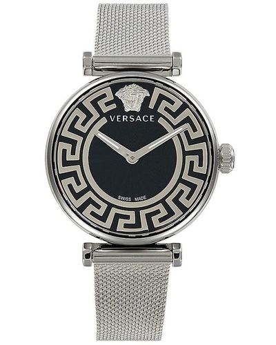 Versace Greca Chic 35Mm Stainless Steel Bracelet Watch - Black