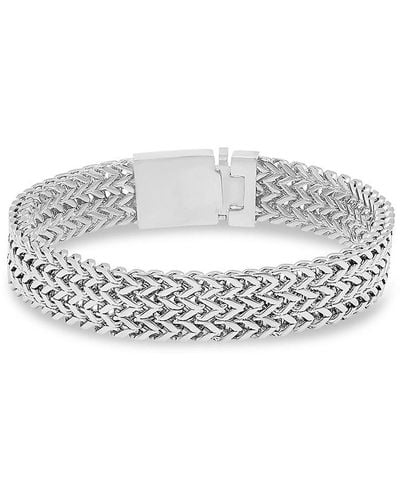 Hickey Freeman Stainless Steel Figaro Chain Bracelet - Metallic