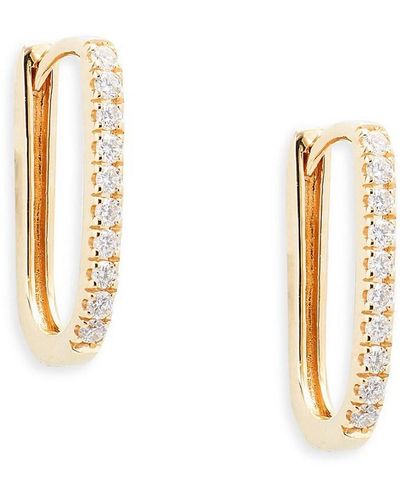 Nephora 14k & 0.12 Tcw Diamond huggie Hoop Earrings - Metallic