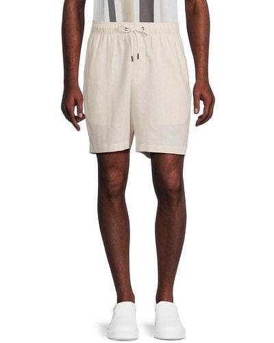 Onia Drawstring Linen Blend Shorts - Natural