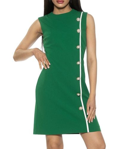 Alexia Admor Armani Button Shift Dress - Green