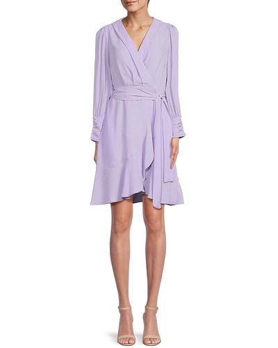 Nanette Lepore Belted Surplice Mini Dress - Purple
