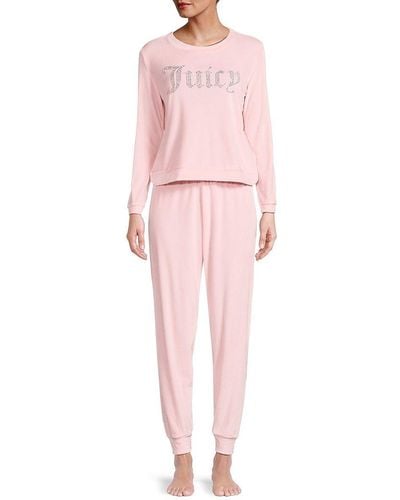 Juicy Couture Logo 2-piece sweatpants & Sweatshirt Set - Pink