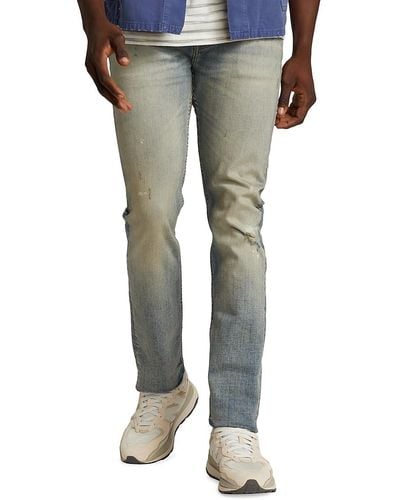 7 For All Mankind Paxtyn High Rise Distressed Jeans - Gray