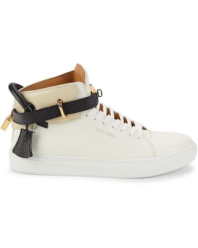 Buscemi Alce Leather High Top Platform Trainers - White