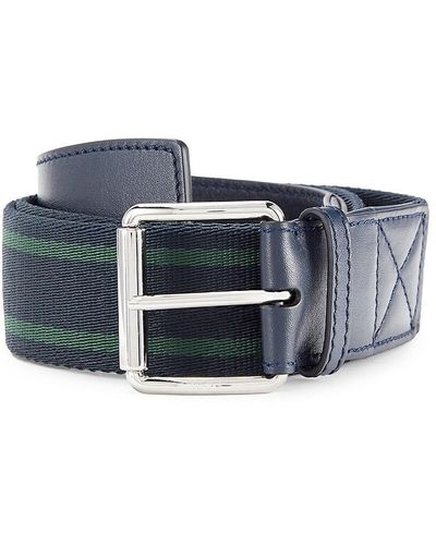 Tod's Cintura Nastro Quilted & Striped Belt - Blue