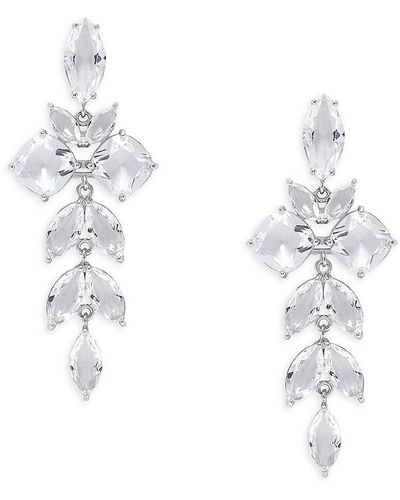 Shashi Verbesina Silverplated & Cubic Zirconia Drop Earrings - White