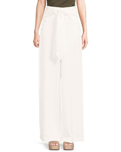 Ramy Brook Margo Belted Wide Leg Trousers - White