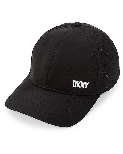DKNY Logo Perforated Baseball Cap - Black