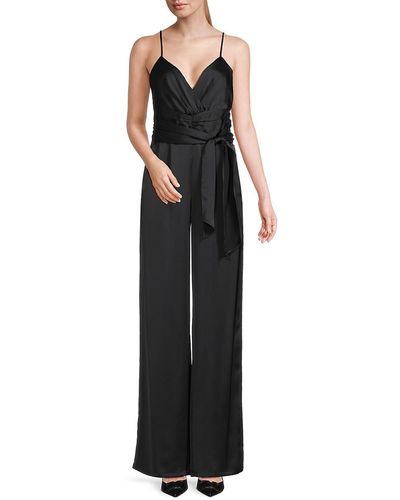 Ramy Brook Willow Wide Leg Satin Jumpsuit - Black