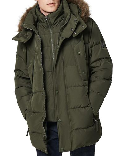 Andrew Marc Gattaca Faux Fur-Trim Down-Blend Parka - Green