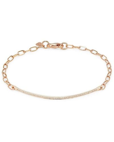 Sydney Evan 14k Rose Gold & 0.16 Tcw Diamond Bar Bracelet - White