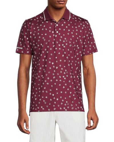 Bonobos Justin Floral Tipped Polo - Red