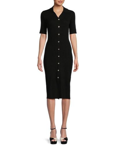 Saks Fifth Avenue 'Ribbed Bodycon Midi Dress - Black
