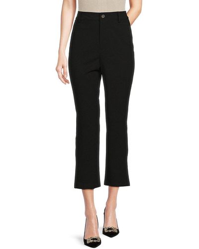 BCBGeneration Twill Solid Cropped Trousers - Black
