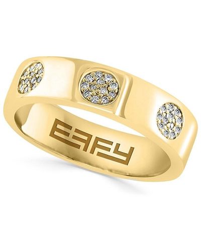 Effy ENY 14k Goldplated Sterling Silver & 0.11 Tcw Diamond Band Ring - Metallic