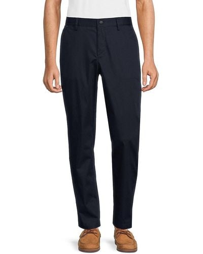 BOSS Perin Solid Flat Front Trousers - Blue