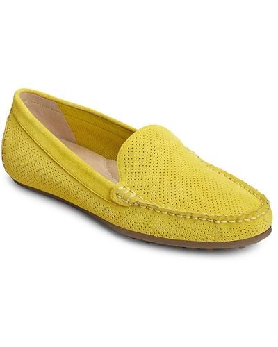 Aerosoles Over Drive Leather Moc Toe Drivers - Yellow