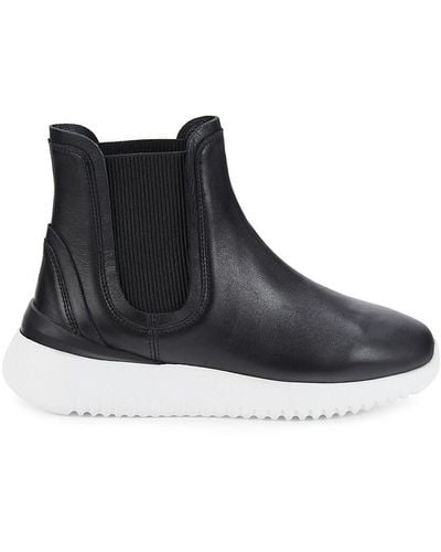 Aquatalia Cristiana Leather Chelsea Boots - Black