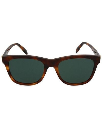 Alexander McQueen 54mm Rectangle Sunglasses - Green