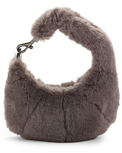 Rebecca Minkoff Faux Fur Mini Croissant Bag - Grey