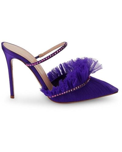 Andrea Wazen Kaya Embellished Stiletto Heel Court Shoes - Purple