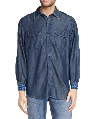 Robert Graham 'Gamma Classic Fit Denim Shirt - Blue