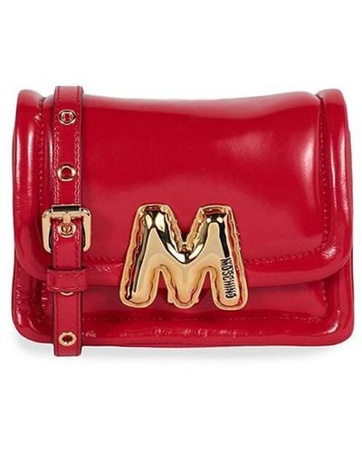 Moschino Patent Leather Balloon Crossbody Bag - Red