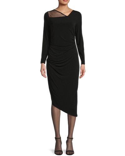 Calvin Klein Asymmetric Midaxi Sheath Dress - Black