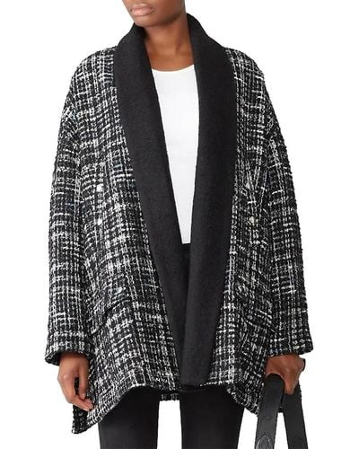 The Kooples Holly Tweed Wool Blend Coat - Black