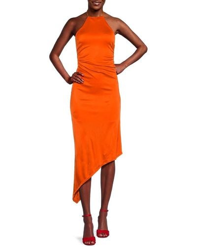 Ronny Kobo Bally Halter Maxi Dress - Orange