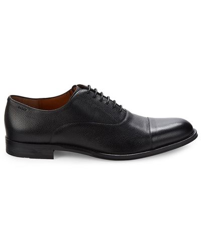 Bally Abram Textured Leather Oxford Shoes - Black