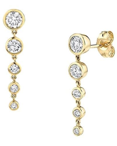 Luv Aj 14k Goldplated & Glass Crystal Bezel Dangle Earrings - Metallic