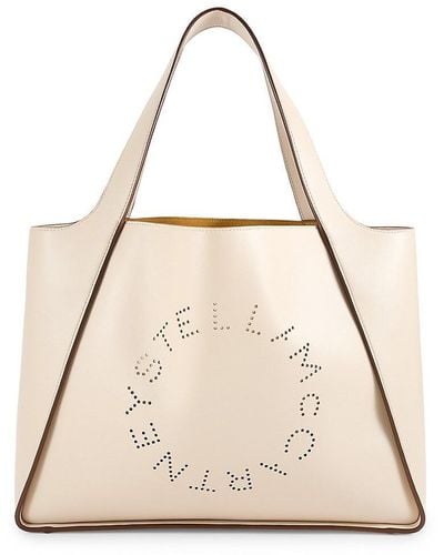 Stella McCartney Logo Faux Leather Tote - Natural