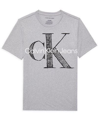 57% Sale Calvin | Online t-shirts Short Lyst up off Klein Men to | sleeve for