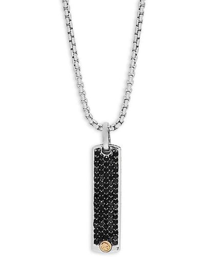 Effy Black Sapphire, 18k Yellow Gold And Sterling Silver Pendant Necklace - White