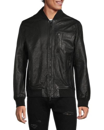 Slate & Stone Leather Biker Jacket - Black