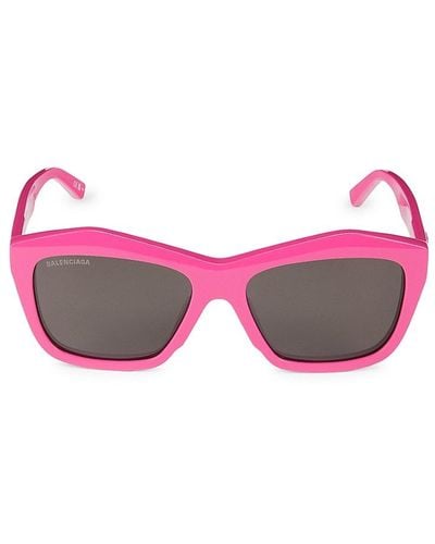 Balenciaga 57Mm Rectangle Sunglasses - Pink