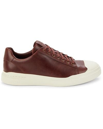 Cole Haan Grandpro Cap Toe Leather Trainers - Brown