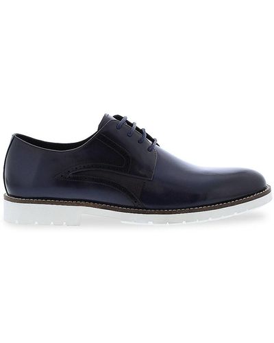 Zanzara Tomas Brogue Leather Derby Shoes - Blue