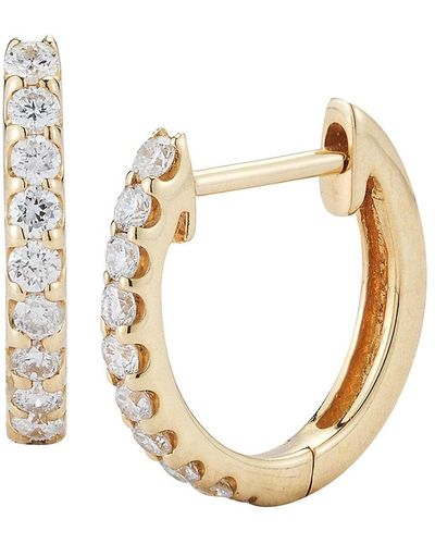 Nephora 14K & Diamond Huggies Earrings - Metallic