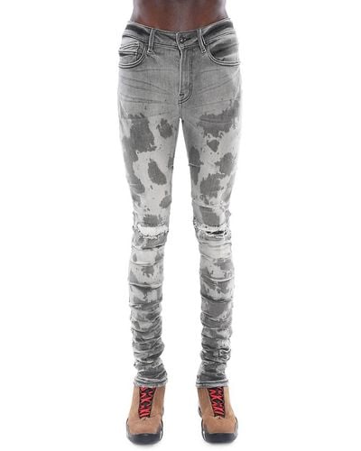 Cult Of Individuality Punk Nomad High Rise Distressed Jeans - Gray