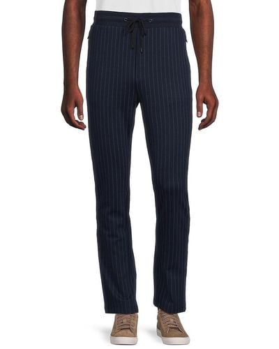 Karl Lagerfeld Striped Drawstring Track Pants - Blue