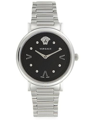 Versace 36Mm Stainless Steel Bracelet Watch - Black