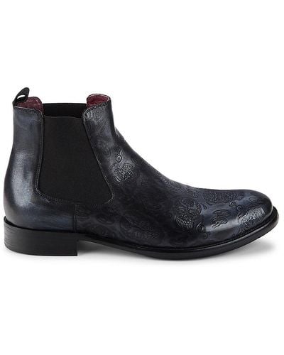 Robert Graham Spaceward Leather Chelsea Boots - Black